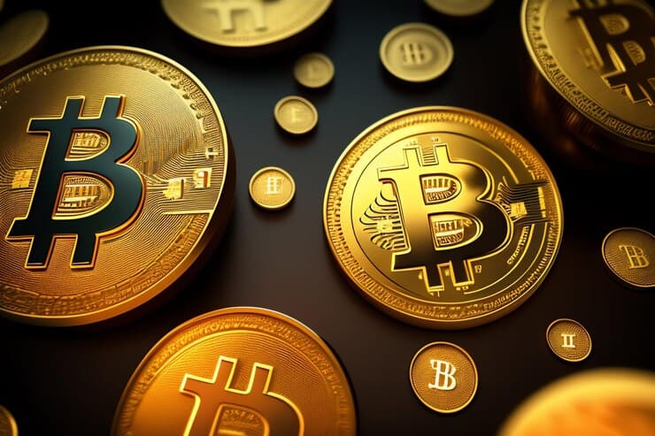 Collection of Gold Bitcoins